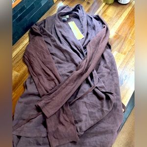 Prairie underground brown long sleeve Wrap Top - natural material